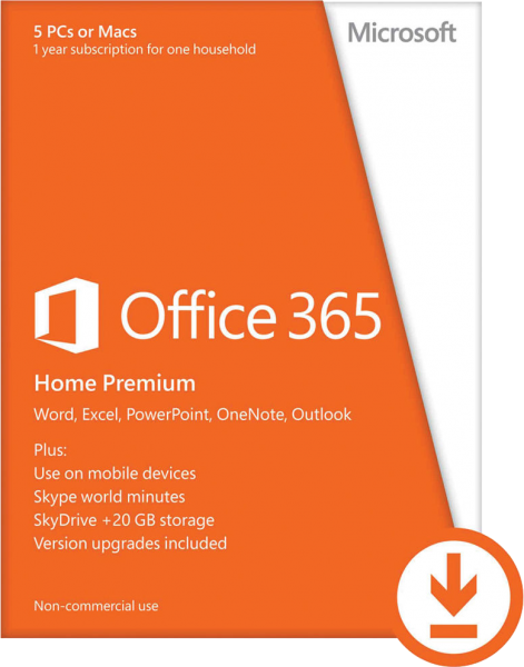 Microsoft Office 365 Home - 5 PCs or Macs, 1 Year - Download