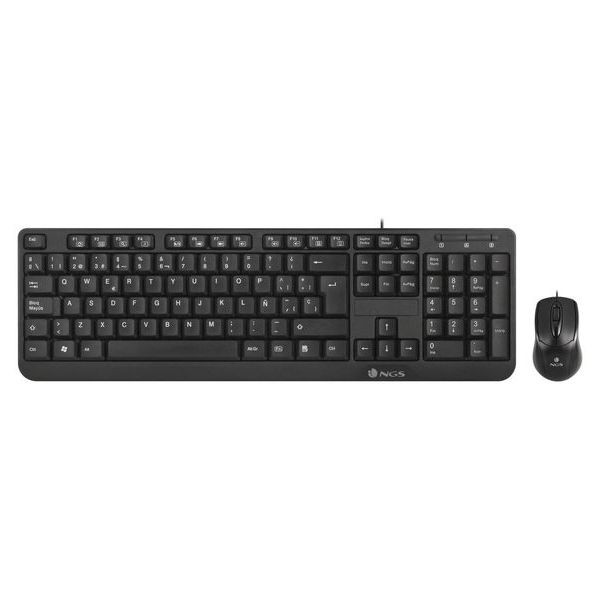 Tastatur mit Maus NGS Cocoa Kit (2 pcs) Schwarz