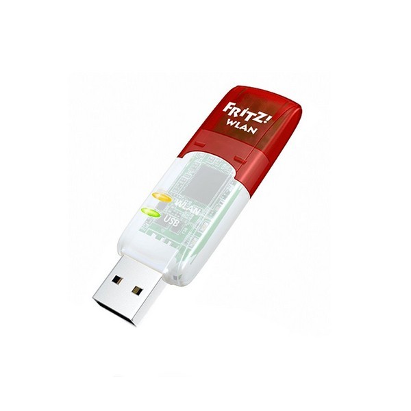 WLAN Netzwerkkarte Fritz! N300 5 GHz 300 Mbps USB Durchsichtig Rot