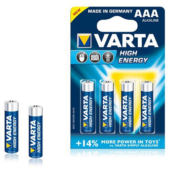 Alkline-Batterie Varta LR03 1,5 V AAA High Energy (4 pcs) Blau