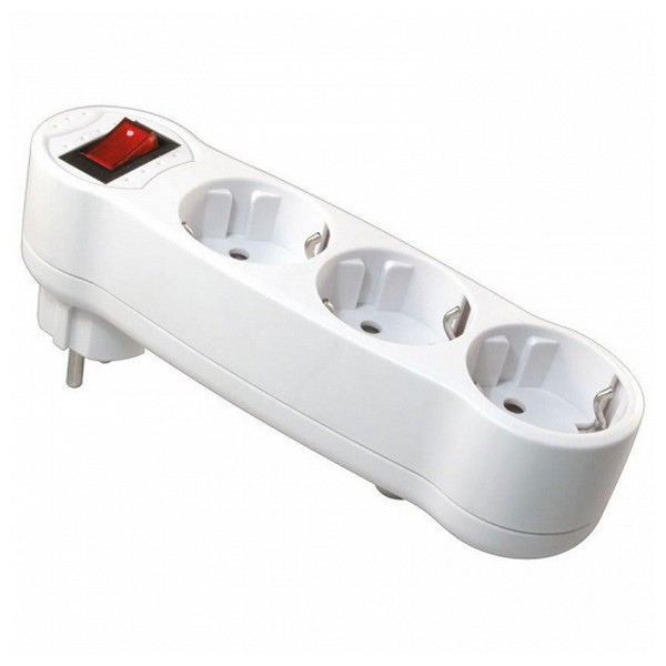 Steckdosenleiste mit 3 Schuko-Steckdosen mit Schalter NIMO MEL-050 16A 3500W 250V Weiß