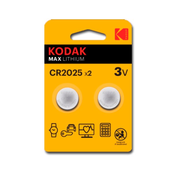 Lithium-Knopfzelle CR2025 Kodak ULTRA MAX LITHIUM 3V (2 uds)