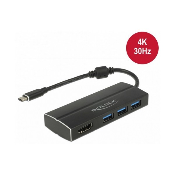 USB-C-zu-HDMI-Adapter DELOCK 63931 4K Schwarz