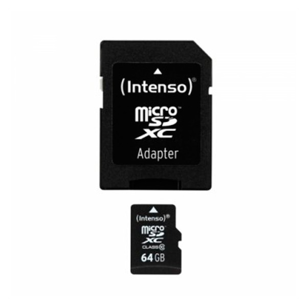 Mikro SD Speicherkarte mit Adapter INTENSO 3413490 64 GB Klasse 10